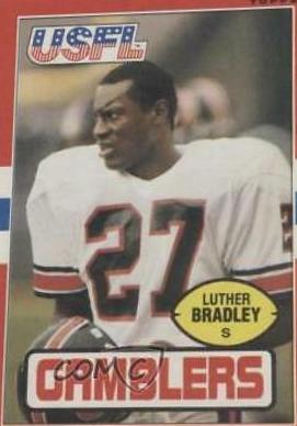 Luther Bradley #39 Football Cards 1985 Topps USFL
