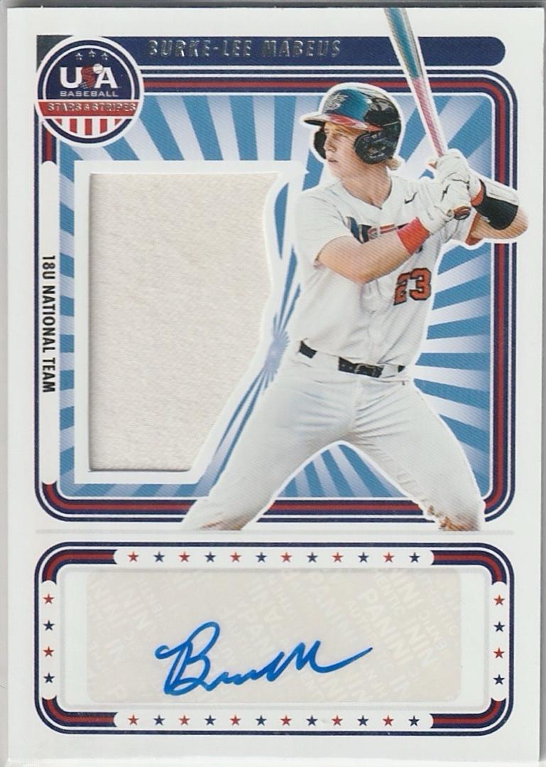 Burke-Lee Mabeus #SS-BM 2024 Panini Stars & Stripes USA Signatures Silhouettes Baseball
