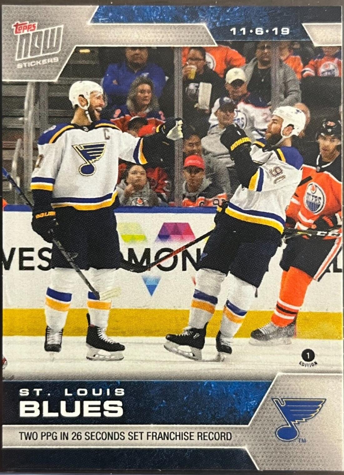 St. Louis Blues #47 Hockey Cards 2019 Topps Now NHL Stickers