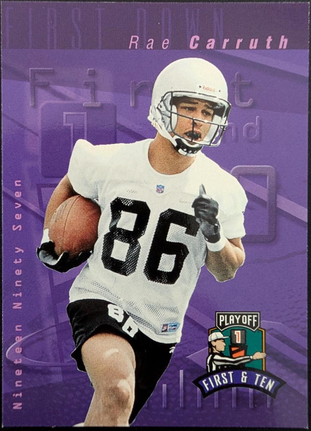 Rae Carruth #86 #86 Football Cards 1997 Playoff 1st & 10