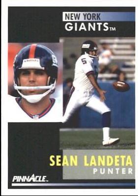 Sean Landeta #14 Football Cards 1991 Pinnacle