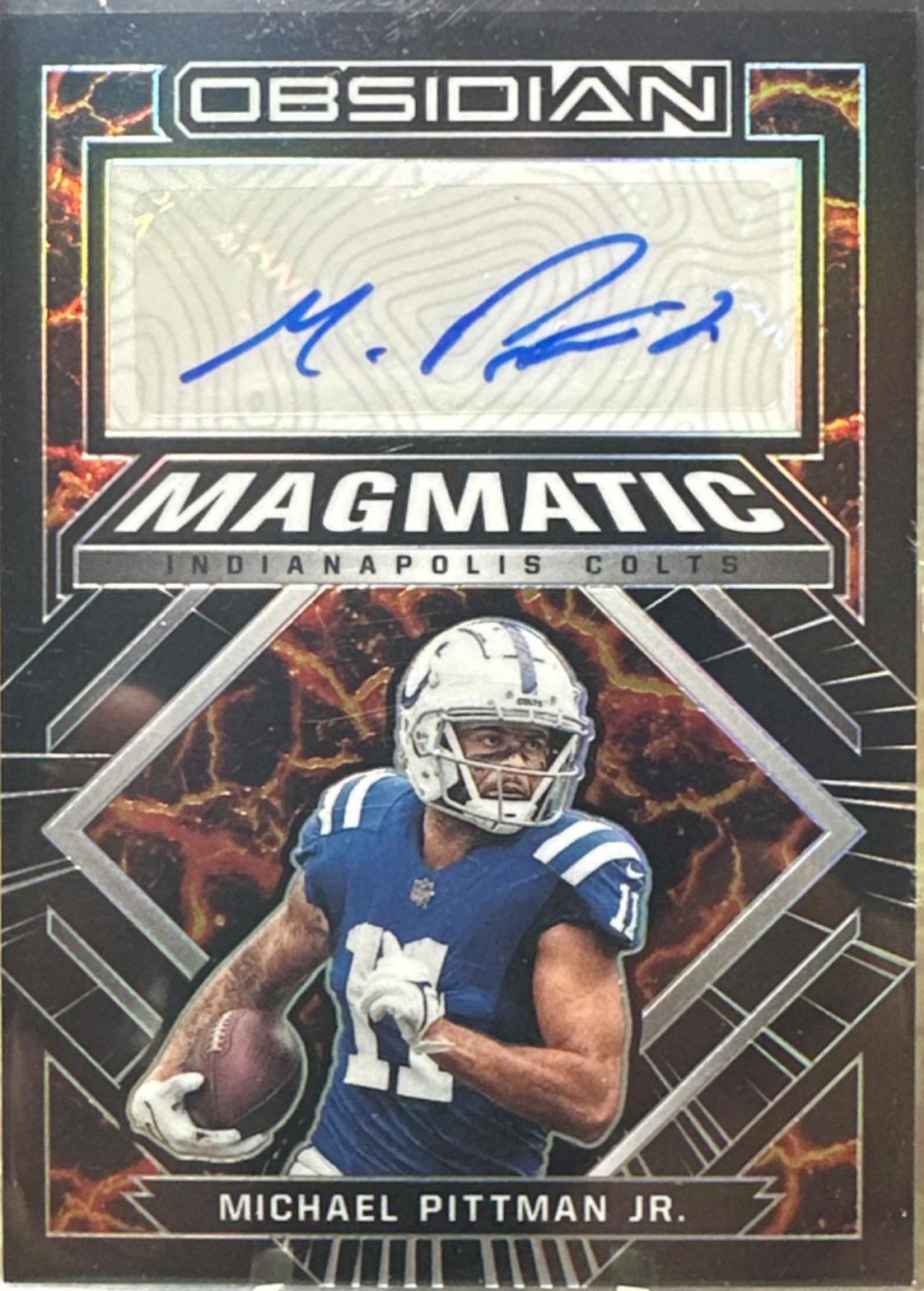 Michael Pittman Jr #MS-MPI Football Cards 2022 Panini Obsidian Magmatic Signatures
