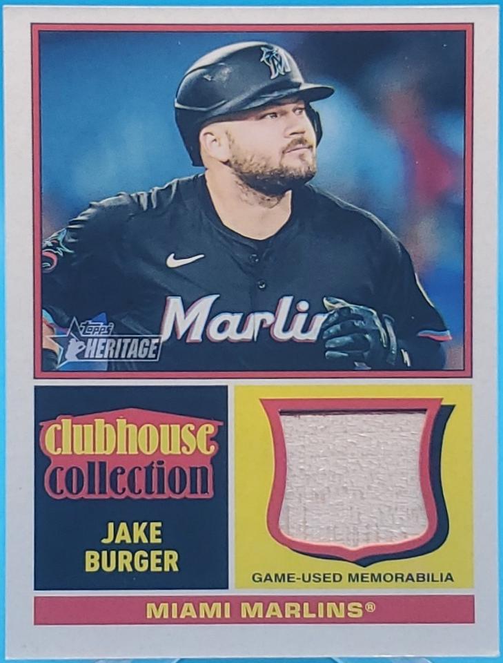 Jake Burger #CCR-JB Baseball Cards 2025 Topps Heritage Clubhouse Collection Relic