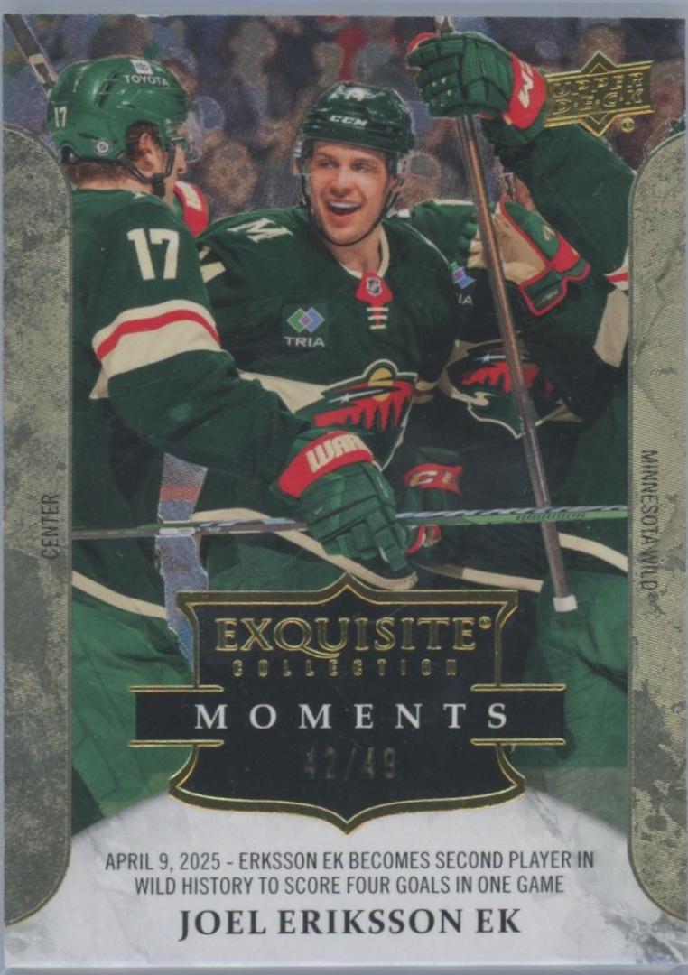 Joel Eriksson Ek #M-JE 2025 Upper Deck Black Diamond Exquisite Collection Moments Hockey
