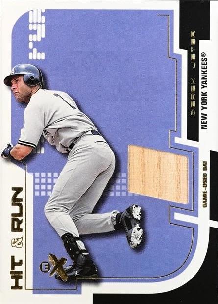 Derek Jeter #8 Baseball Cards 2002 Fleer EX Hit & Run Game Bat