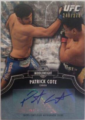 Patrick Cote #A-PC Ufc Cards 2012 Topps UFC Bloodlines Autographs