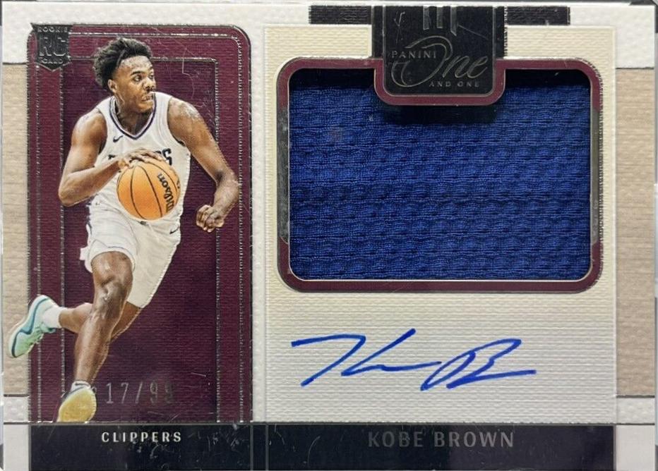 Kobe Brown #6 Basketball Cards 2023 Panini One and One Precision Rookie Jersey Autograph