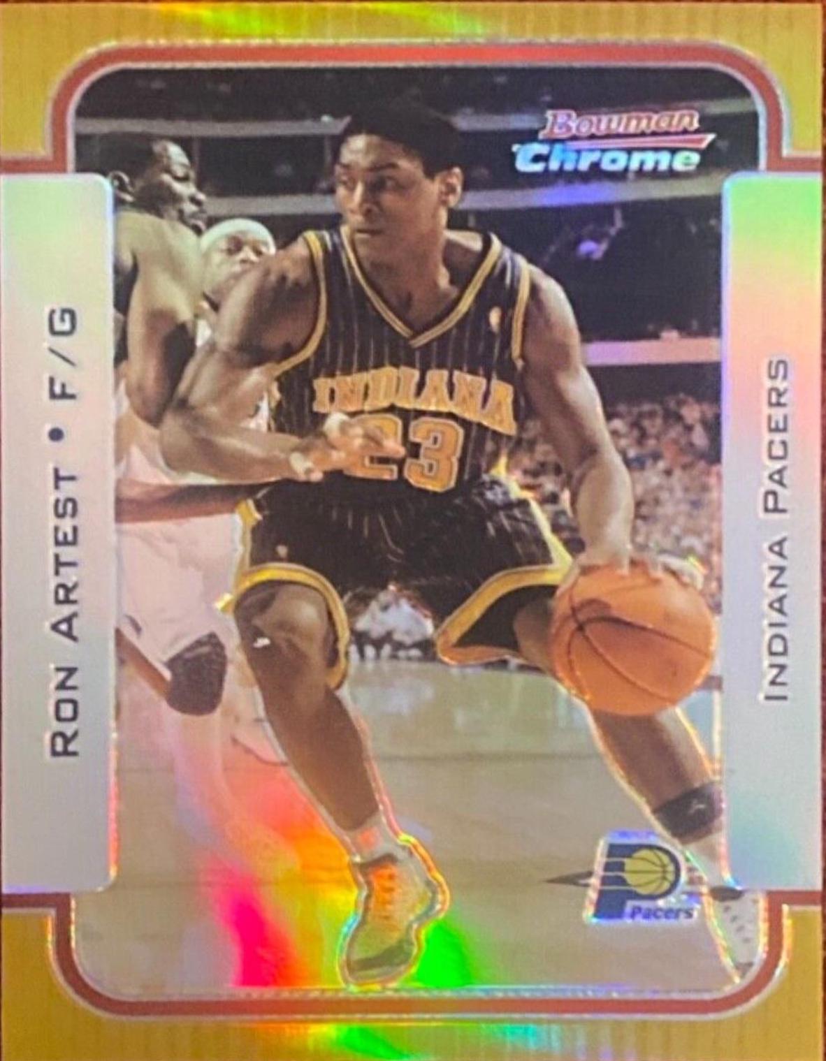 Ron Artest Chrome Gold Refractor #37 Basketball Cards 2003 Bowman