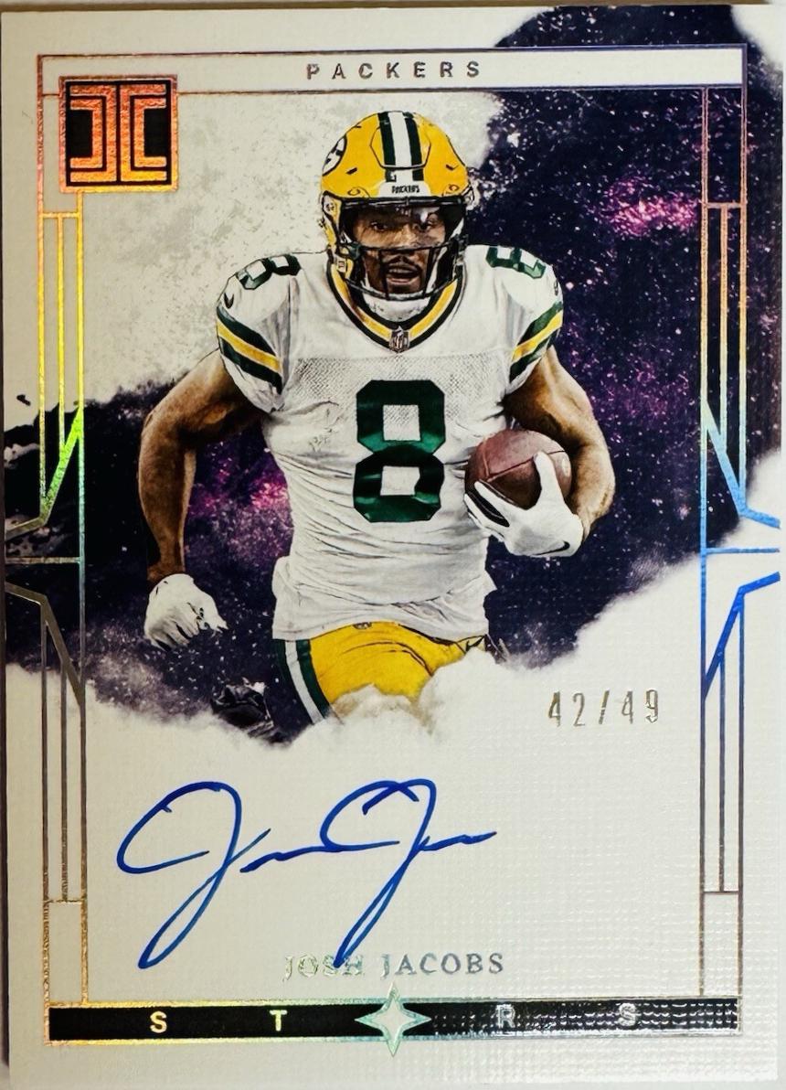 Josh Jacobs #3 Football Cards 2024 Panini Impeccable Stars Signature