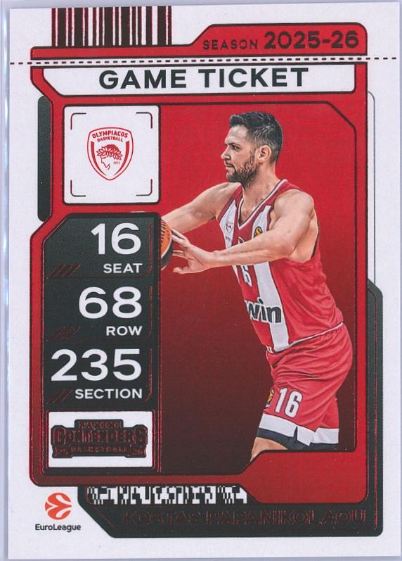 Kostas Papanikolaou #60 2025 Panini Contenders Euroleague Basketball