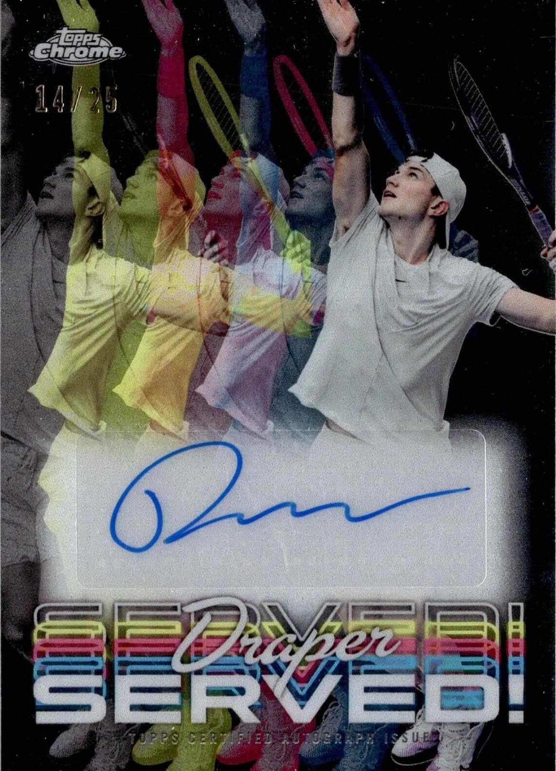 Jack Draper #CSS-JD Tennis Cards 2024 Topps Chrome Served Signature