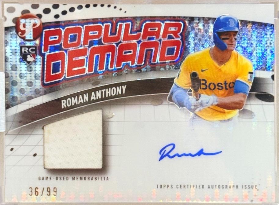 Roman Anthony #PDAR-RAN 2026 Topps Pristine Popular Demand Autograph Relic Baseball