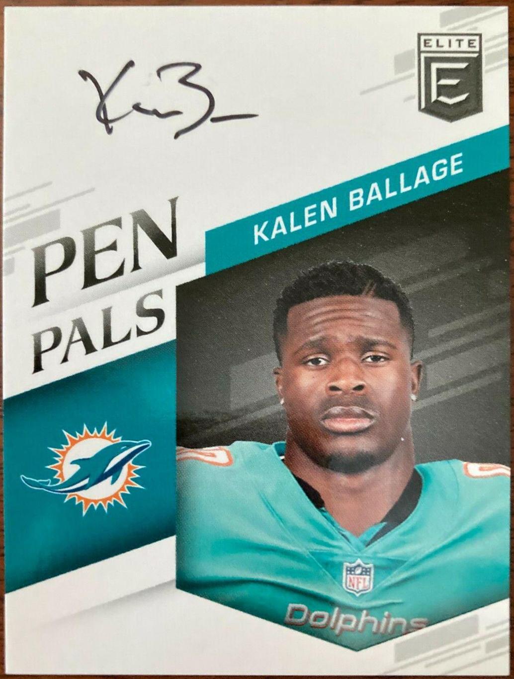 Kalen Ballage Football Cards 2018 Panini Donruss Elite Pen Pals