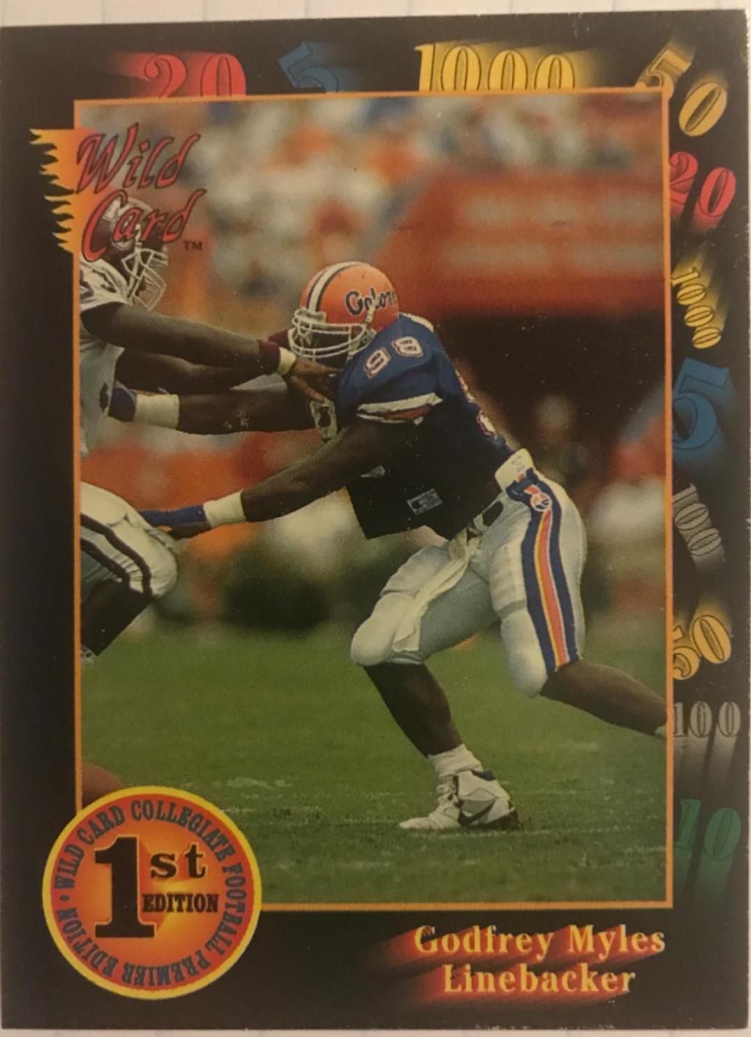 Godfrey Myles #47 Football Cards 1991 Wild Card College Draft Picks
