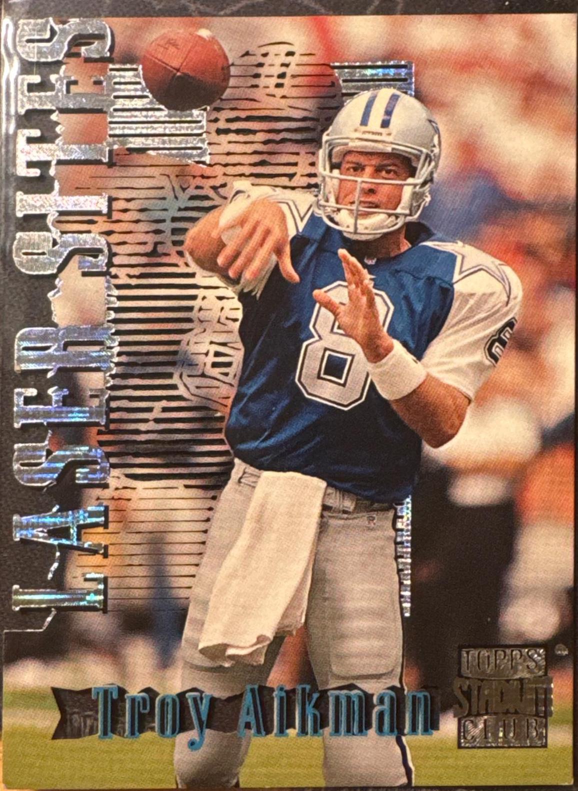 Troy Aikman #LS4 Football Cards 1996 Stadium Club Laser Sites