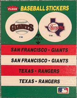 San Francisco Giants - Texas Rangers Team Sticker