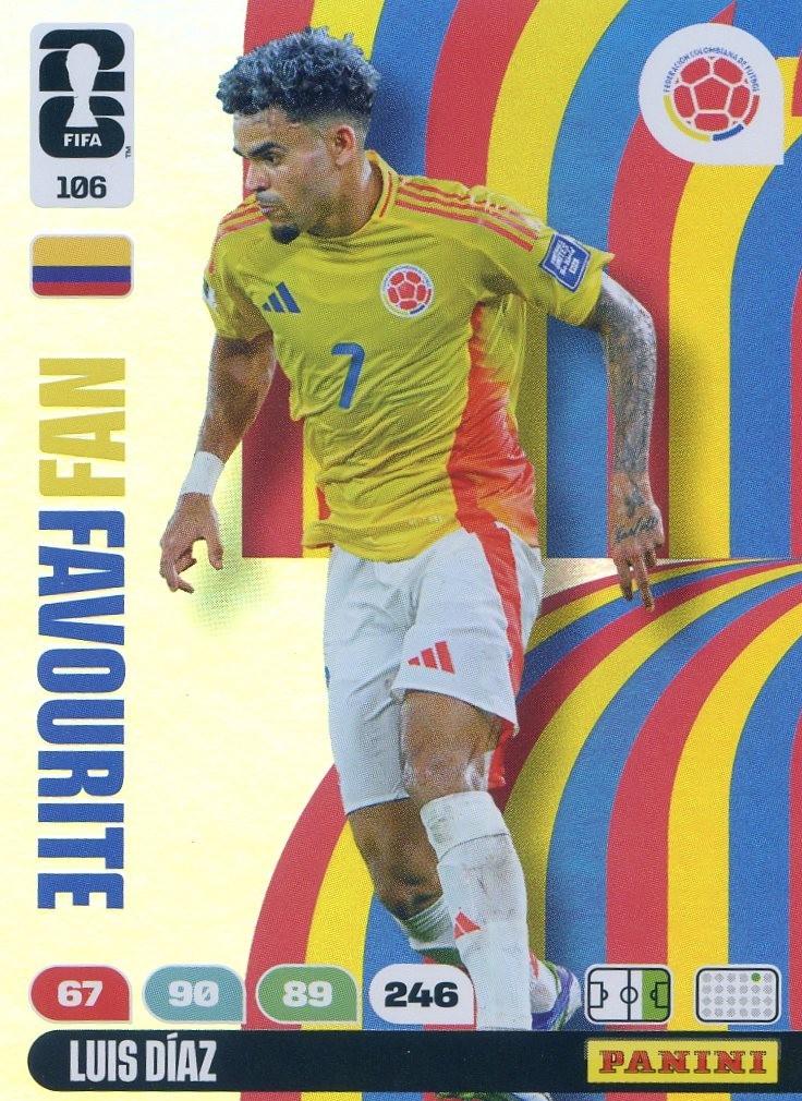 2026 Panini Adrenalyn XL FIFA World Cup Luis Diaz #106 card