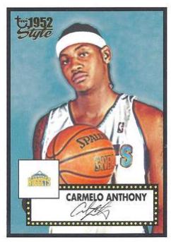 Carmello Anthony #6 Basketball Cards 2005 Topps Style '52