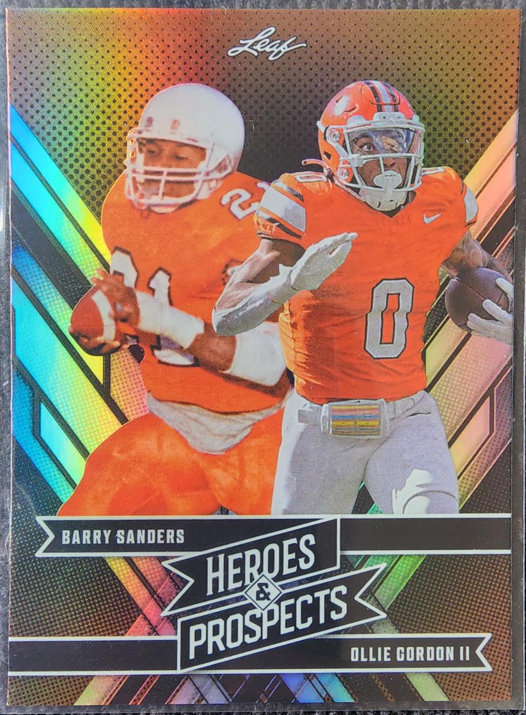 Barry Sanders / Ollie Gordon #242 2024 Leaf Heroes & Prospects Football