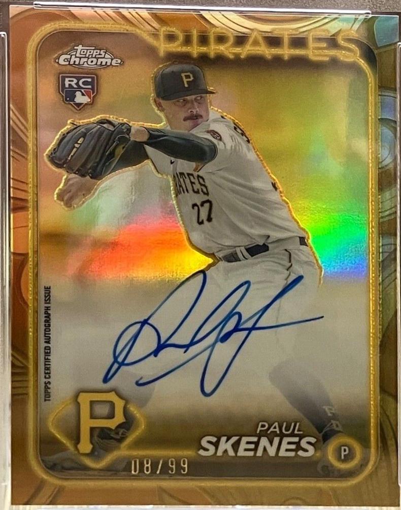 Paul Skenes #CGA-PS Baseball Cards 2024 Topps Gilded Collection Chrome Gold Autograph