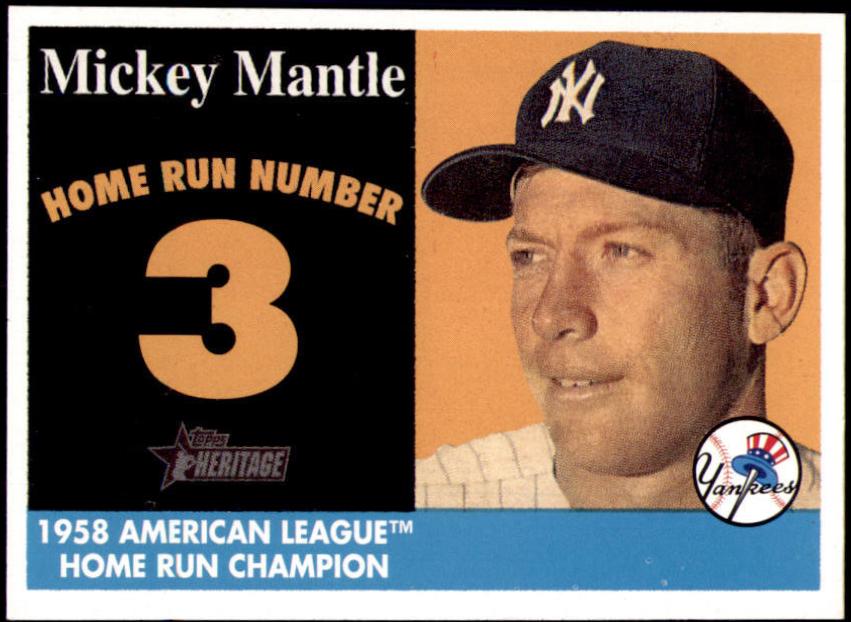 Mickey Mantle #MHRC3 Baseball Cards 2007 Topps Heritage 1958 Home Run Champion