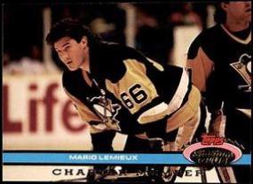 Mario Lemieux Hockey Cards 1991 Stadium Club Charter Member