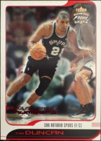 Tim Duncan #49 Basketball Cards 2001 Fleer Focus Jersey Edition