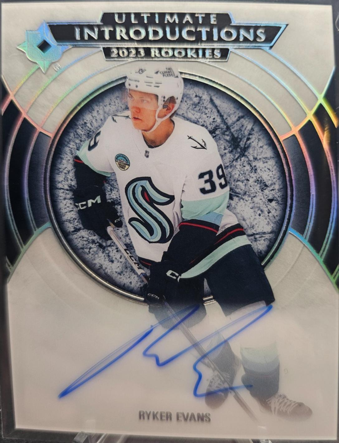 Ryker Evans #UI-7 2023 Upper Deck Ultimate Collection Introductions Autograph Hockey