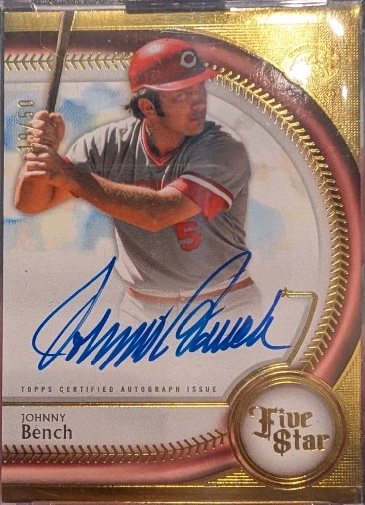 Johnny Bench [Purple] #FSA-JB Prices | 2025 Topps Five Star Autograph ...