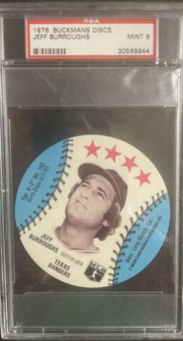 Jeff Burroughs Baseball Cards 1976 Buckmans Discs