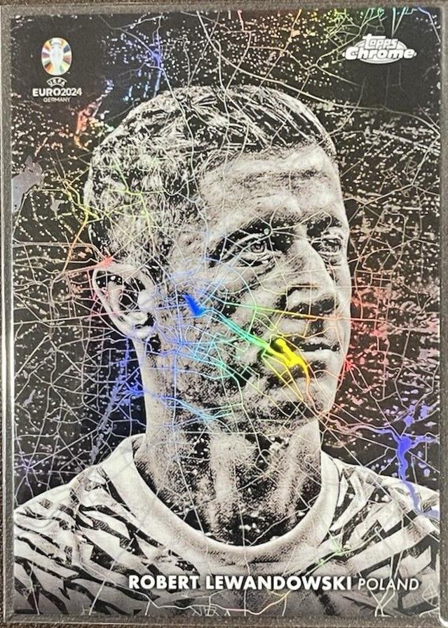 Robert Lewandowski #BN-9 Soccer Cards 2024 Topps Chrome UEFA Euro Berlin at Night