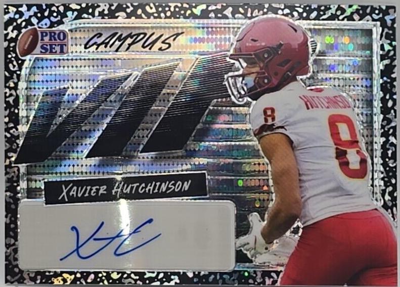 Xavier Hutchinson #VIP-XH1 2023 Pro Set Metal Campus Vip Autograph Football