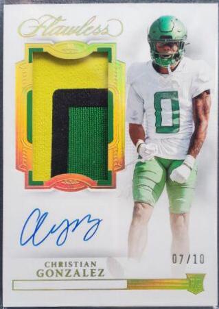 Christian Gonzalez [Horizontal Patch Autograph Gold] #128