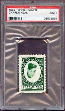 Charlie Neal Baseball Cards 1961 Topps Stamps
