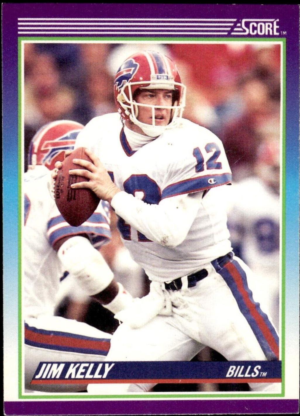 Jim Kelly #112 Football Cards 1990 Panini Score