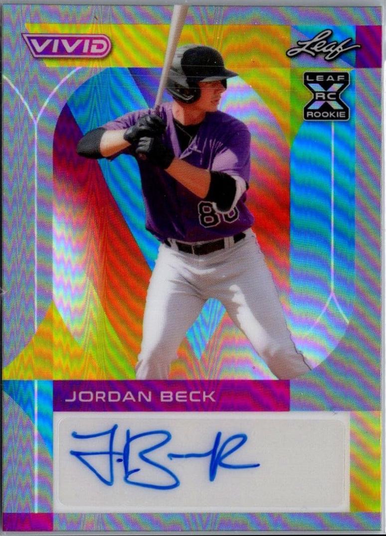 Jordan Beck #BA-JB4 2022 Leaf Vivid Autograph Baseball