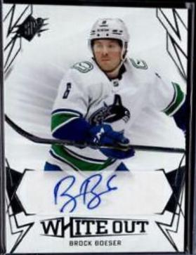 Brock Boeser #WO-BB Hockey Cards 2022 SPx White Out Autographs