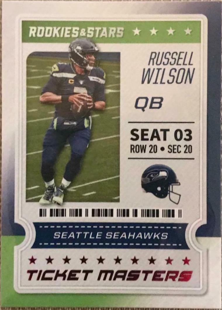 Russell Wilson #5 Football Cards 2020 Panini Rookies & Stars Ticket Masters