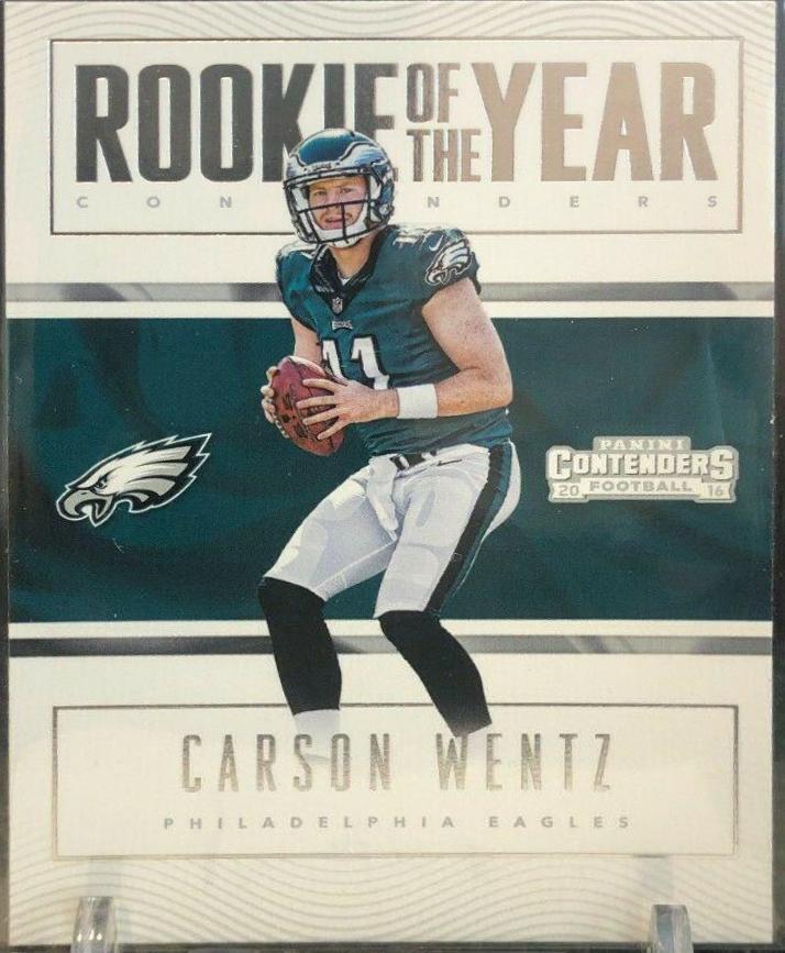 Carson Wentz #7 Football Cards 2016 Panini Contenders Rookie of the Year