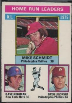 NL Home Run Leaders [Schmidt, Kingman, Luzinski] #193 Baseball Cards 1976 O Pee Chee