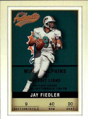 Jay Fiedler #40 2002 Fleer Authentix Football