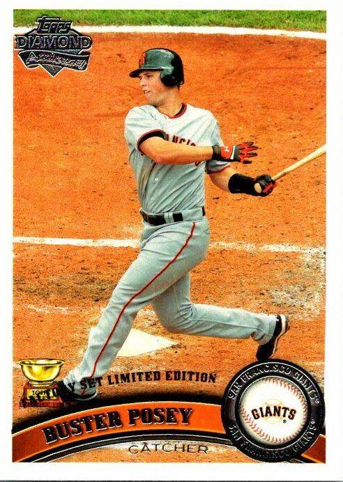 Buster Posey #198 Baseball Cards 2011 Topps Diamond Anniversary Factory Set Limited Edition