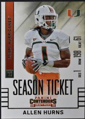 Allen Hurns #5 Football Cards 2015 Panini Contenders Draft Picks