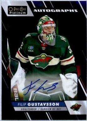 Filip Gustavsson #BA-FG Hockey Cards 2023 O-Pee-Chee Platinum Blue Rainbow Autographs