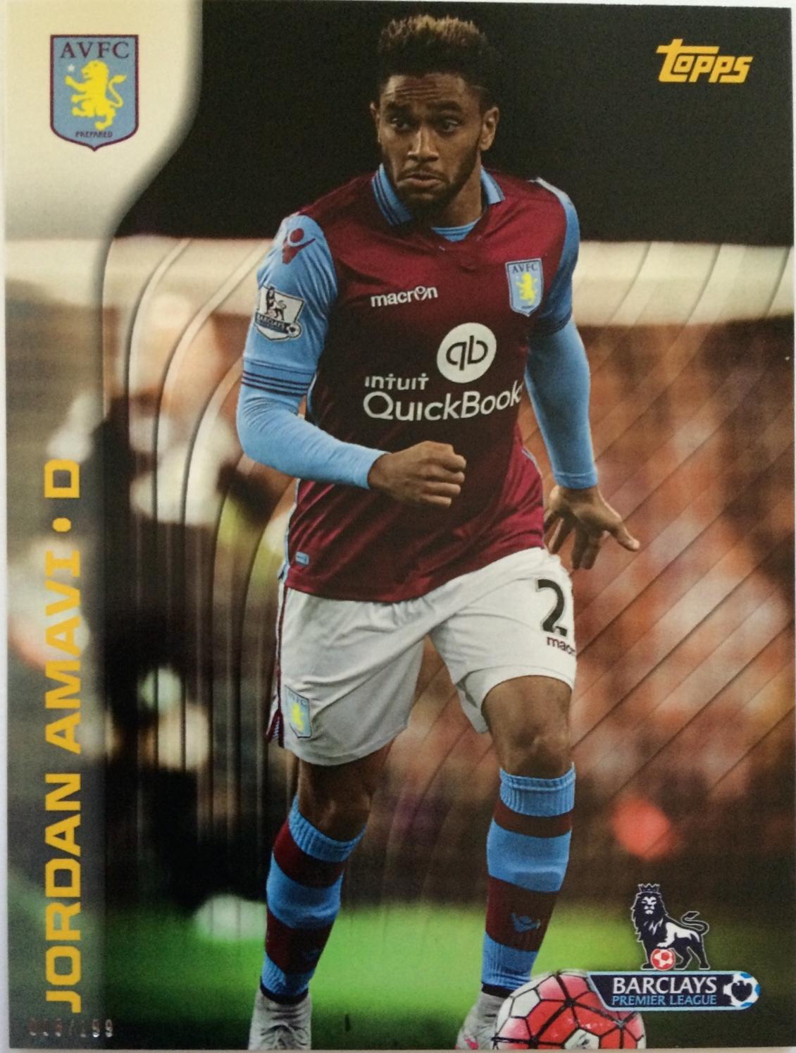 Jordan Amavi #17 2015 Topps Premier Gold Soccer