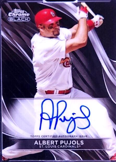 Albert Pujols #CBA-AP Baseball Cards 2024 Topps Chrome Black Autograph