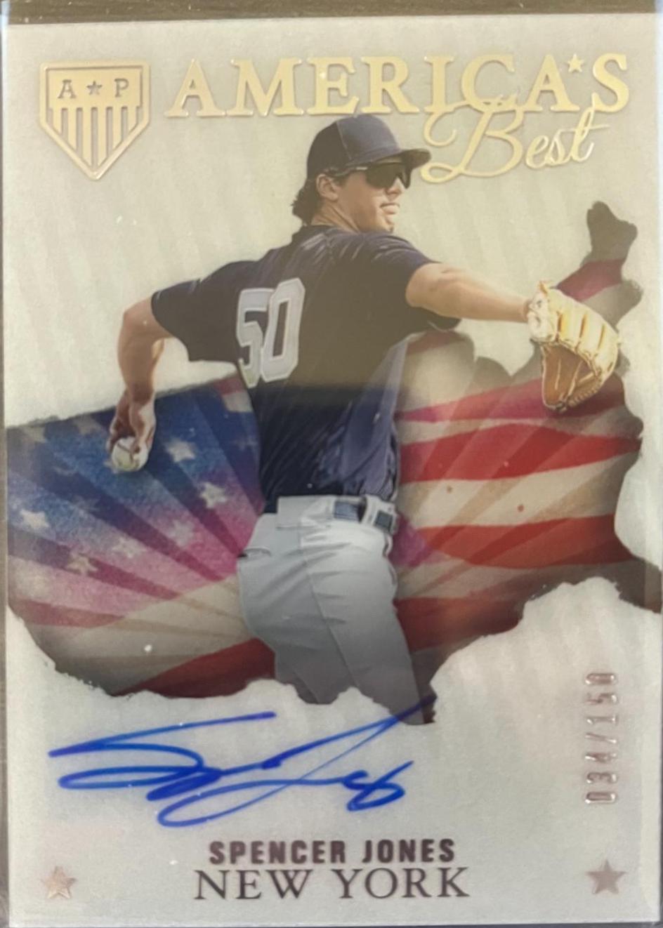Spencer Jones #AB-SJ Baseball Cards 2023 Panini Chronicles Americas Pastime Best Autographs