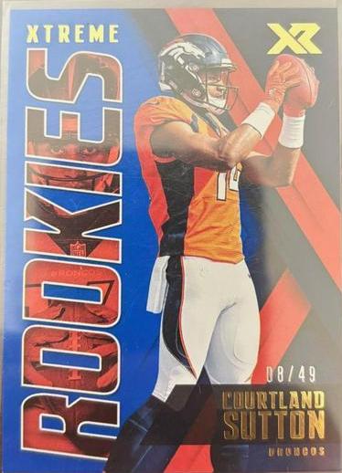 Courtland Sutton-Blue #X-15 Football Cards 2018 Panini XR Xtreme Rookies