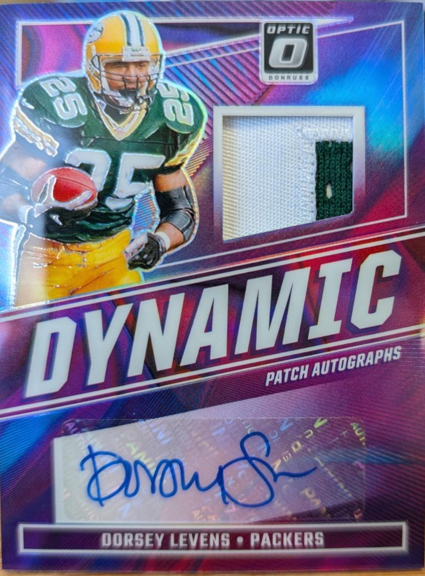 Dorsey Levens #14 Football Cards 2024 Panini Donruss Optic Dynamic Patch Autograph