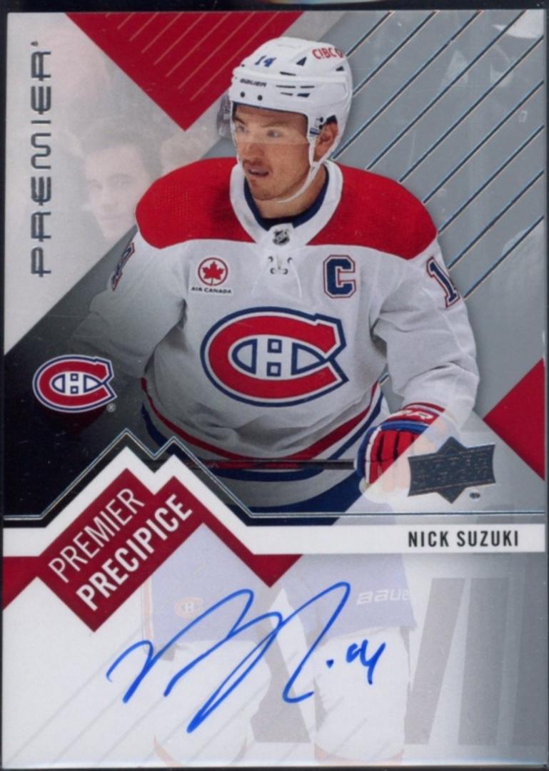 Nick Suzuki #PP-NS Hockey Cards 2023 Upper Deck Premier Precipice Auto